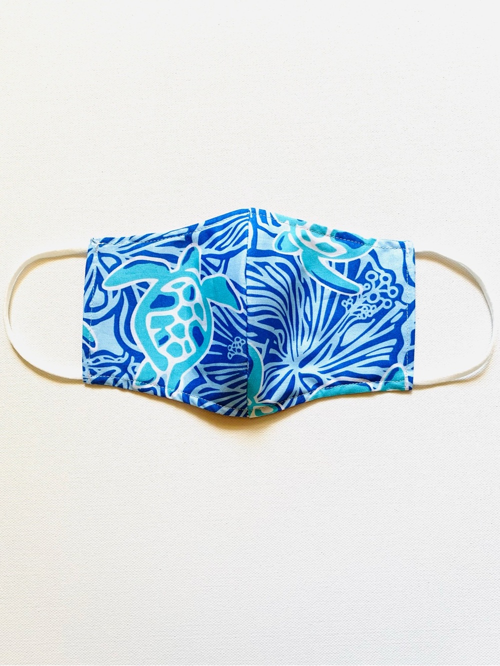 NEW Handmade Blue Turtle Print Kids Cotton Face Mask